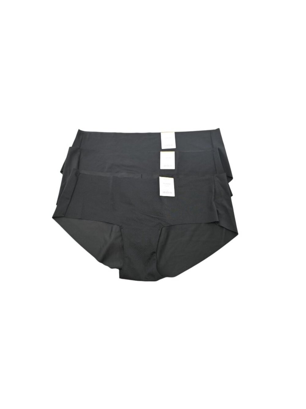 NWT Auden Lot of 3 Invisible Edge No Show Hipster Underwear Sz M Black Seamless